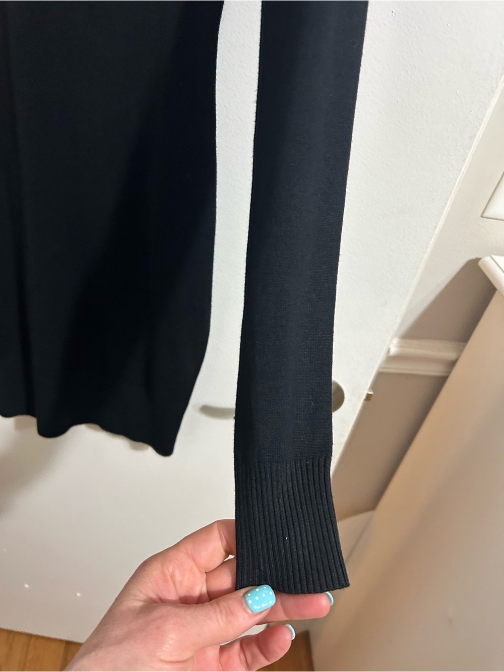 NWT Bebe Quarter Zip Ribbed Black Sweater Dress, Size Small - Picture 8 of 8